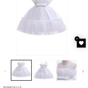 Bunny Hills girl white tutu raffle lace dress 12m-18m